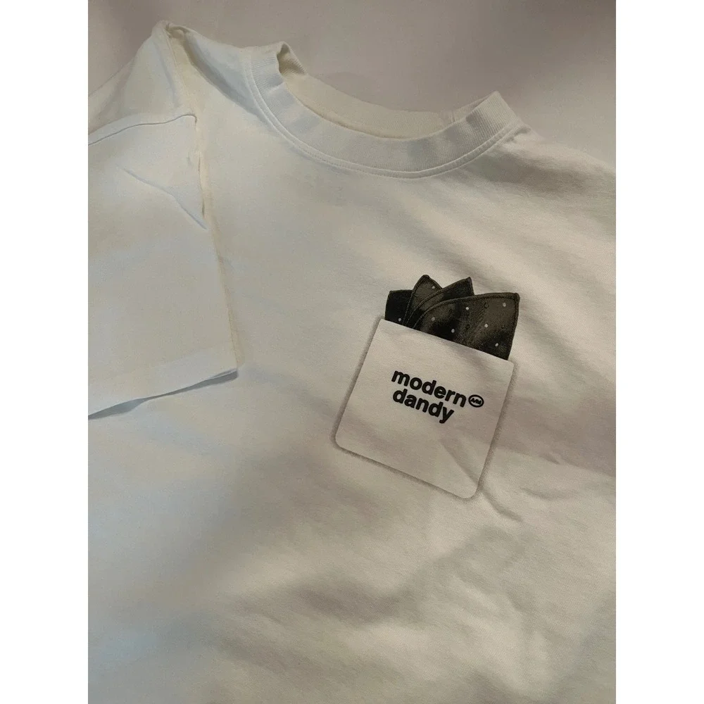 Modern Dandy Collection Handkerchief Graphic Tee T-Shirt White Size XXL
